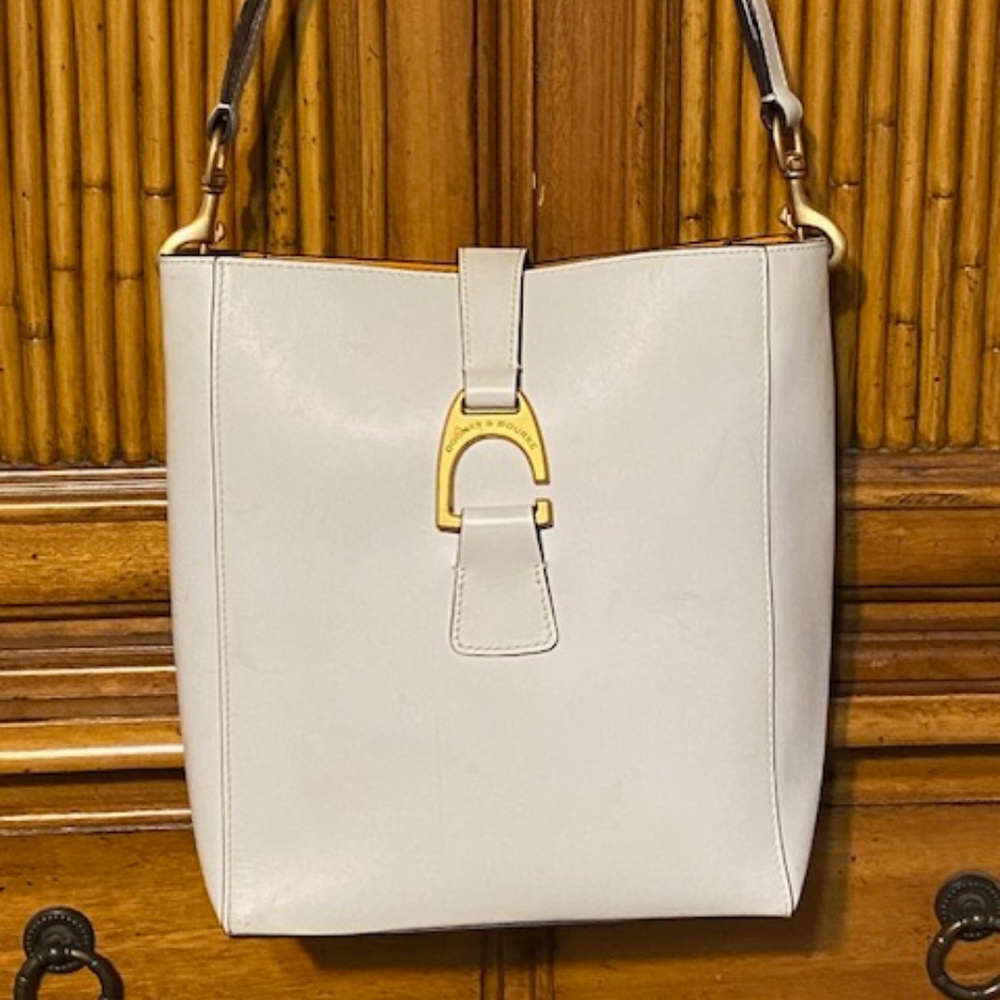Dooney and Burke white leather purse
